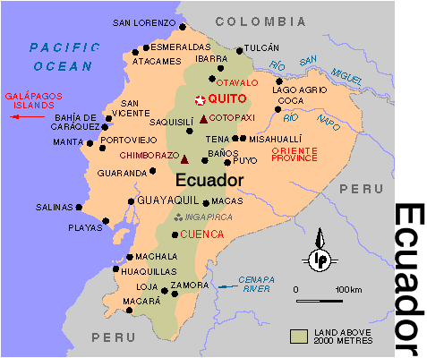 Ecuador Cities Map